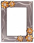 Flower Silver And Gold Frame Stock Photo