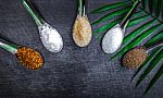 Food Ingredients And Condiment On Table Stock Photo