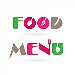 Food Menu Word Logo Elements Design Stock Photo