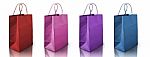 Four Color Crumpled Paper Bags Stock Photo