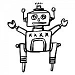 Freehand Sketch Illustration Of Retro Robot Stock Photo