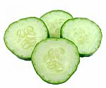 Fresh Cucumber Slice Isolated On White Background Stock Photo