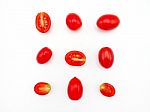 Fresh Grape Or Cherry Tomato On White Background Stock Photo