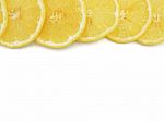 Fresh Lemon Slice On White Background, With Copy Or Free Space F Stock Photo