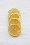 Fresh Lemon Slices  On White Stock Photo