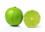 Fresh Lime Isolated On White Stock Photo