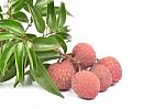 Fresh Lychees Stock Photo