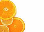 Fresh Orange And Lemon Slice On White Background Stock Photo