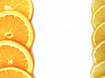 Fresh Orange And Lemon Slice On White Background Stock Photo