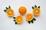 Fresh Orange Citrus Fruit Isolated Stock Photo