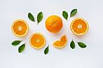 Fresh Orange Citrus Fruit Isolated Stock Photo