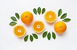 Fresh Orange Citrus Fruit Isolated Stock Photo