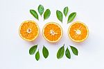 Fresh Orange Citrus Fruit Isolated On White Background Stock Photo