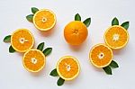 Fresh Orange Citrus Fruit Isolated On White Background Stock Photo