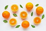 Fresh Orange Citrus Fruit On White Background Stock Photo