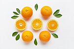 Fresh Orange Citrus Fruit On White Background Stock Photo