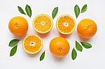 Fresh Orange Citrus Fruit On White Background Stock Photo