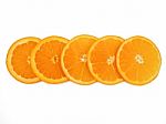 Fresh Orange Slice On White Background Stock Photo