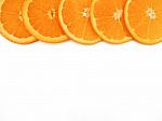 Fresh Orange Slice On White Background, With Copy Or Free Space Stock Photo