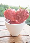 Fresh Ripe Strawberries On Wooden Background Stock Photo