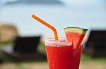 Fresh Watermelon Juice Stock Photo