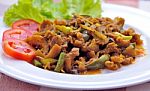 Fried Pork With Chili Paste, Thai Food Stock Photo