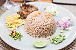 Fried Rice With The Shrimp Paste Stock Photo