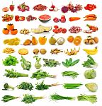 Fruit And Vegetable Isolated On White Background Stock Photo