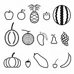 Fruit Line Icon Stock Photo