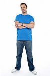 Full Length Picture Of A Young Casual Man Stock Photo