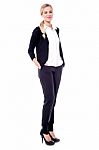 Full Length Portait Of Business Woman Stock Photo