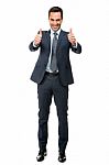 Full Length Portrait Of A Businessman Smiling Stock Photo