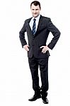 Full Length Portrait Of Businessman Stock Photo