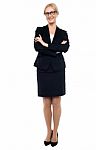 Full Length Shot Of Confident Female Manager Stock Photo