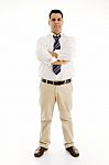 Full Pose Of Handsome Businessman Stock Photo