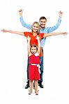 Fun Loving Family. Full Length Portrait Stock Photo