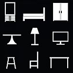 Furniture Icons Set Stock Photo