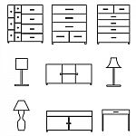 Furniture Icons Set Stock Photo