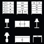 Furniture Icons Set Stock Photo