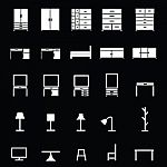 Furniture Icons Set Stock Photo