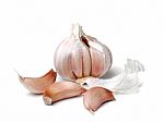 Garlic Isolated On White Background Stock Photo