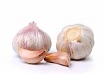 Garlic Isolated On White Background Stock Photo