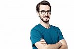 Geeky Guy With A Cunning Smile Stock Photo