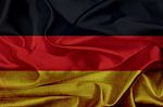 German Grunge Waving Flag Stock Photo