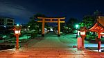 Giant Red Torii Gate Of Fushimi Inari Stock Photo