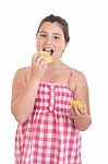 Girl Eating Chips Stock Photo