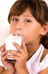 Girl Going To Drink The Milk Stock Photo