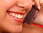 Girl Making Telephone Call Stock Photo