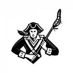 Girl Patriot Lacrosse Player Mascot Stock Photo