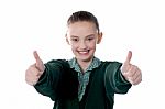 Girl Showing Thumbs Up Stock Photo